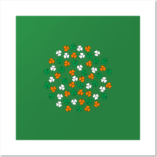 Small Cluster of Shamrock Green White Orange Posters and Art